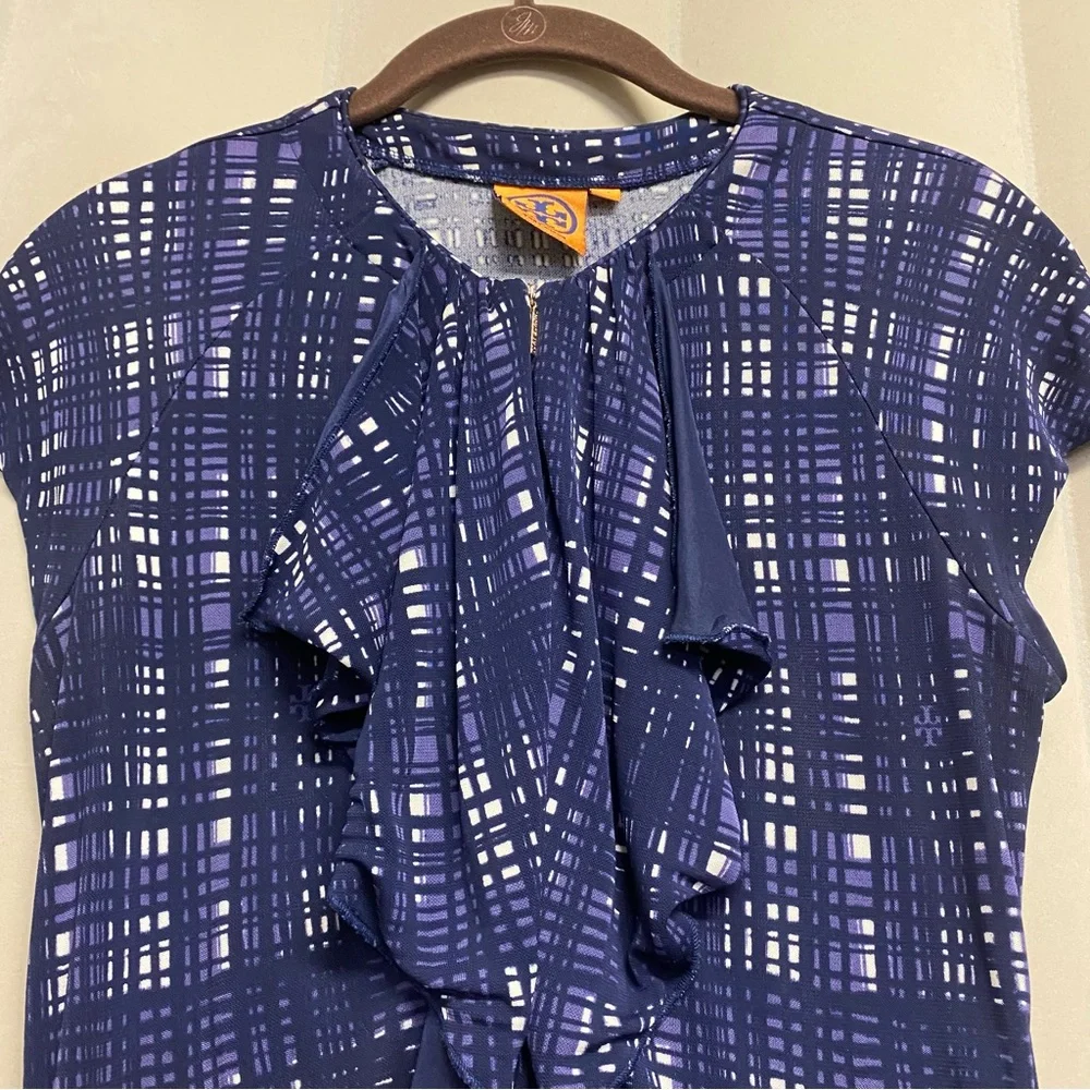 Tory Burch Women’s Clementine Dress XS Plaid Ruffle Designer Luxury Feminine